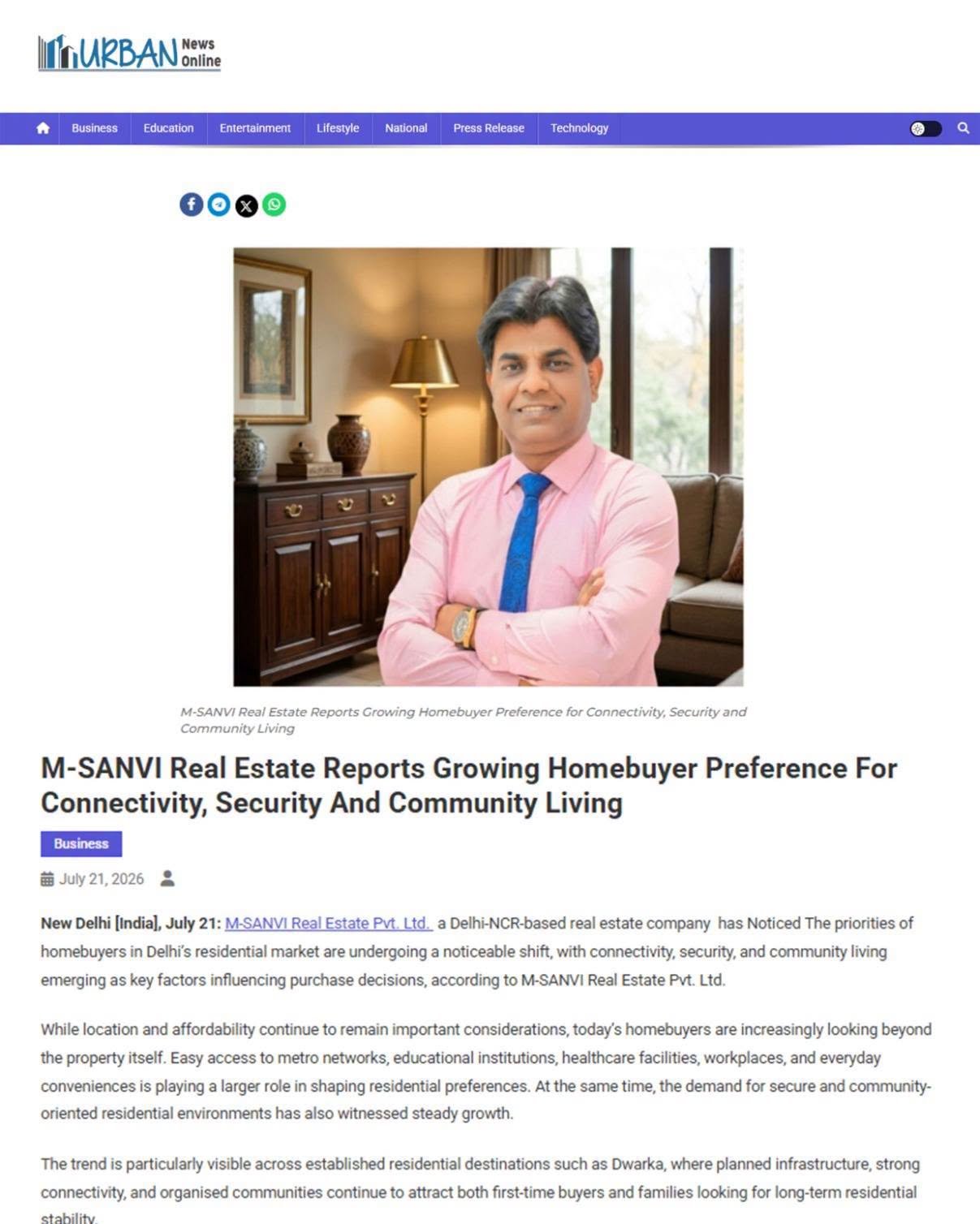 Urban News Online- M-Sanvi